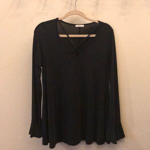 Criss Cross bell sleeve top